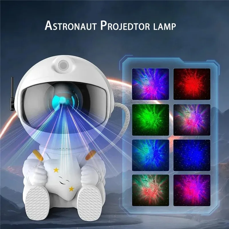 Proyector de astronauta, luz nocturna, nebulosa, galaxia, estrella, techo, luces de galaxia, fiesta en casa, dormitorio decorativo, regalo para niños