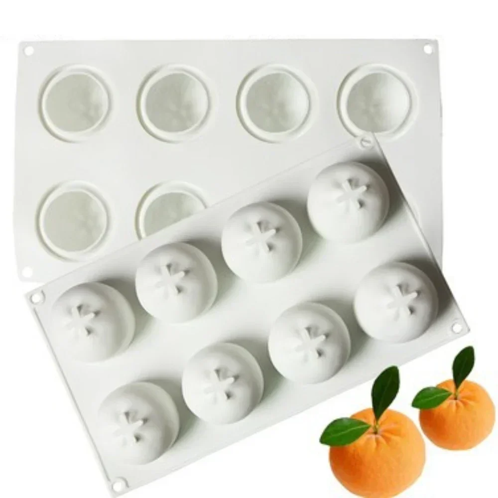 3D Fruit 8 Holes Chocolate Baking Silicone Tool Apple Orange  Cherry Mousse Cake Decor Handmade Pear Mango Soap Resin Molds Gift