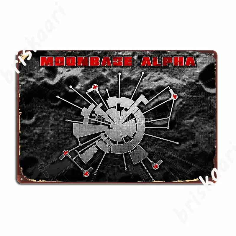Moonbase Alphas Print Metal Sign Retro Wall Decor Home Pub Tin Sign Posters
