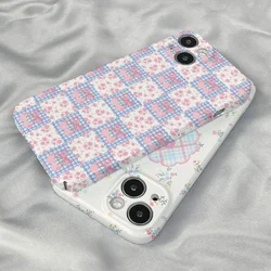 Ins Pink Purple Bow Flower Case for IPHONE 16 PRO MAX 15 13 14PRO 11 12 13 Mini XR Acrylic Hard Mobile Phone Cases Back Covers