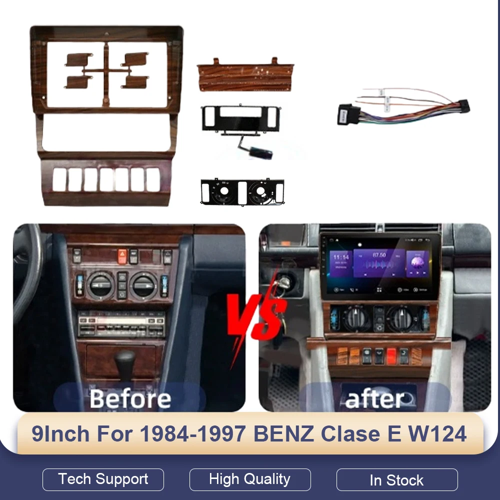 

9-дюймовый автомобильный радиоприемник для BENZ Clase E W124 Android стерео плеер 2 Din головное устройство панель отделка приборной панели