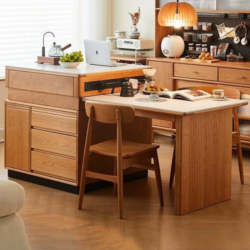 Nordic Wooden Dining Tables Rock Plate Fashion Kitchen Restaurant Design Dining Tables Indoors Home Furniture Mesa Comedor Lsdt