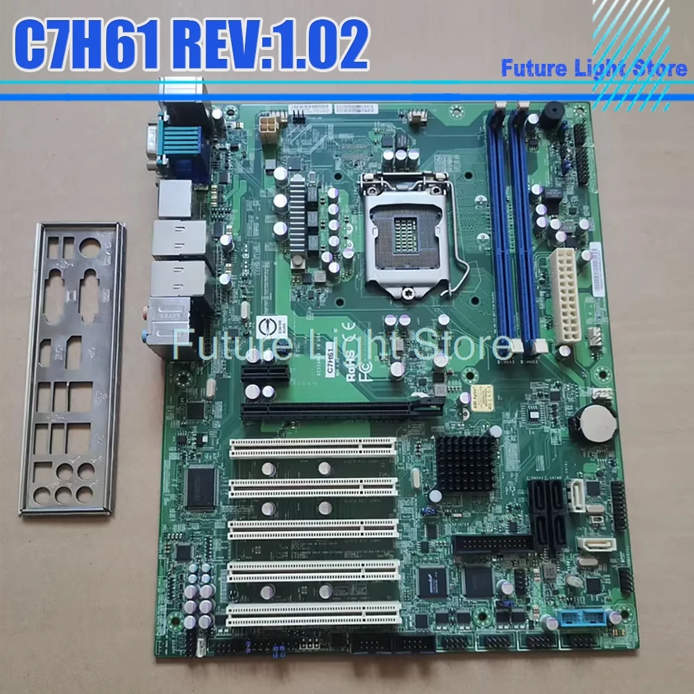 C7H61 REV:1.02 Workstation Equipment Motherboard LGA1155 With 5 PCI Dual Network Port