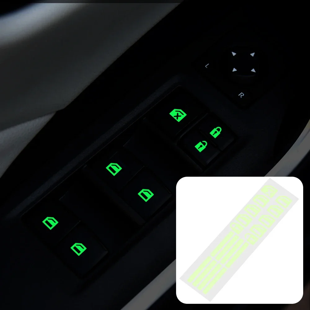 Car Door Window Luminous Button Sticker Car Accessories For Chevrolet Cruze Aveo Captiva Niva Spark Orlando Epica Sail Sonic