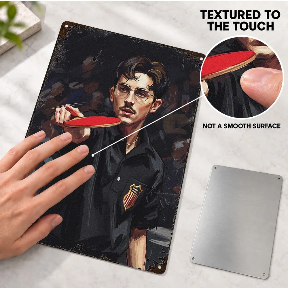 Marty Supreme Table Tennis Player Movie Printed Poster Customized Metal Sign Digital Painting Wall Art For Film Room Fan Gift