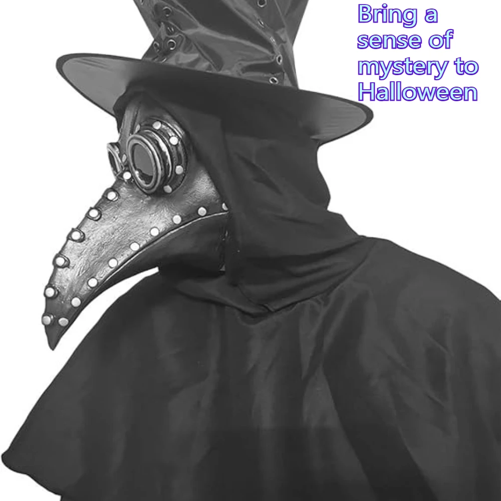تأثيري هالوين الحدث الدعائم مضحك القرون الوسطى Steampunk الطاعون الطبيب الطيور قناع طويل الأنف منقار اللاتكس الشرير أقنعة منقار الملحقات