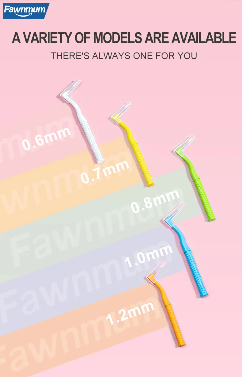 10 PCS L-Shape Interdental Brush Wire Orthodontic Interdental Brush Orthodontic Toothbrush Soft Bristle Oral Care