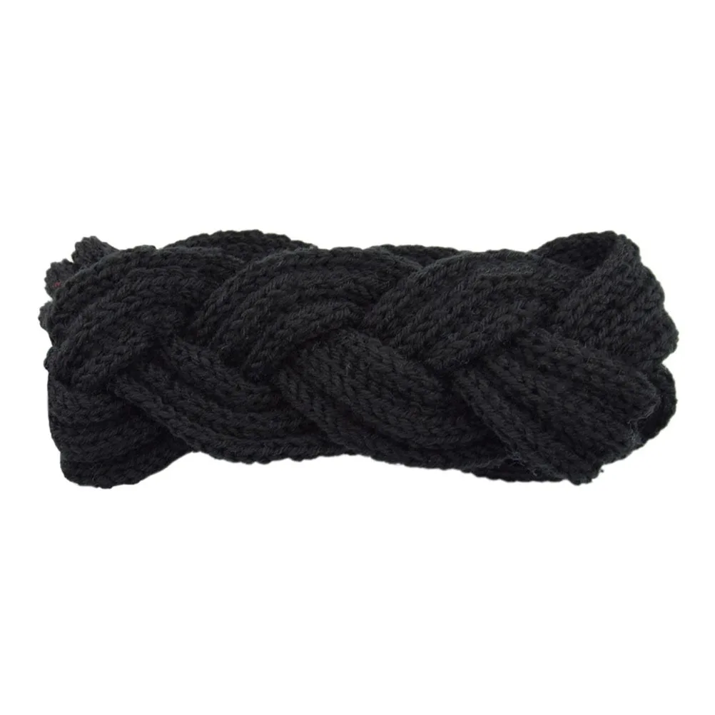 4 قطعة عقال محبوك غزل الصوف الأذن دفئا للنساء جديلة تصميم رباط شعر دافئ للرياضة في الهواء الطلق التزلج السفر #2