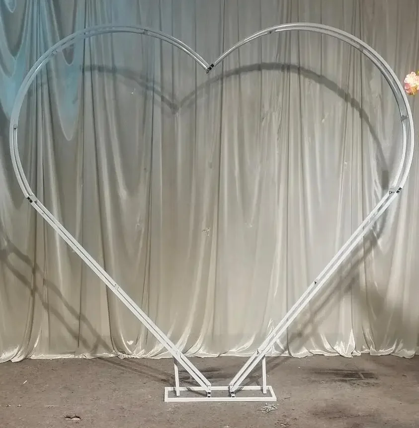 6.6ft H x 7.5FT wide Heart ShapedMetal arch stand Backdrop Arch wedding arch flower frameWedding square layout