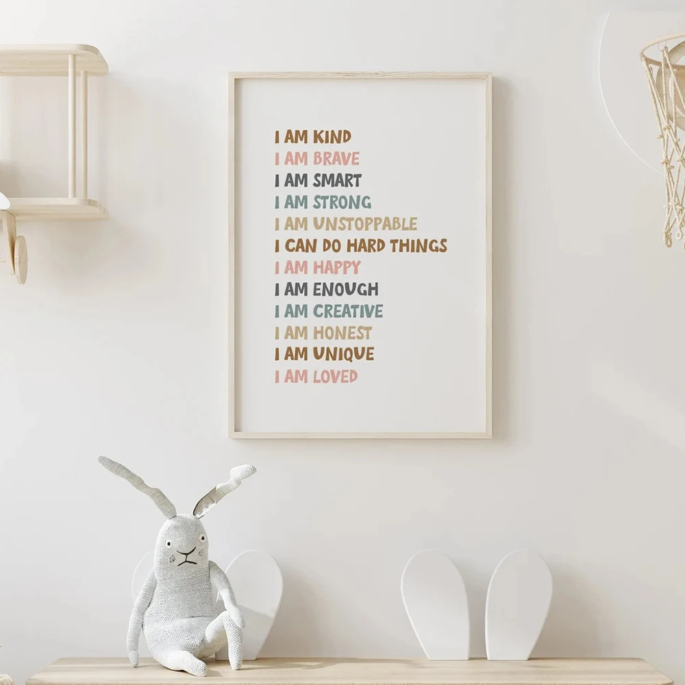 3pcs Let\'s Play Let\'s Read Positive Affirmations Wall Art Canvas Painting Poster For Nursery Child Kids Playroom Room Home Decor