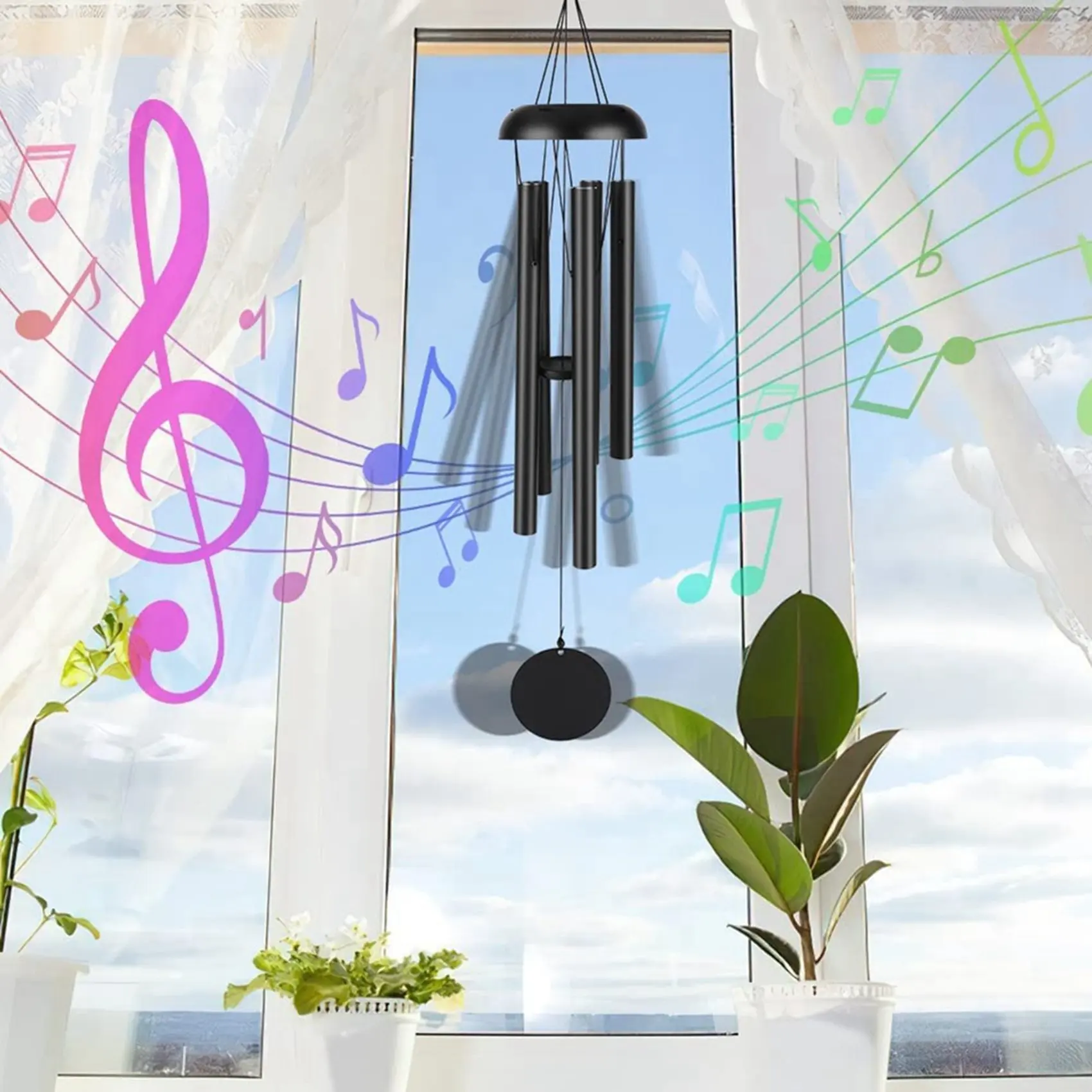 ABRW-3X Retro Metal Wind Chimes Aluminum Tube Music Wind Chimes Ornaments Room Decoration Nursery Decoration