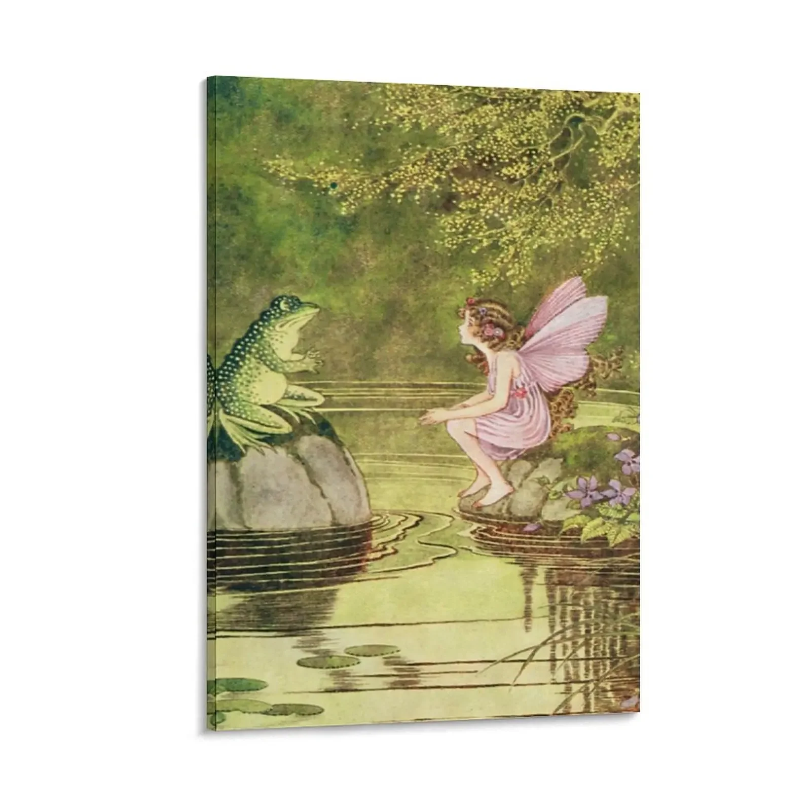 

Frogs and Fairies, Fairy Vintage Artwork Canvas Painting wall decoration paintings room decorations