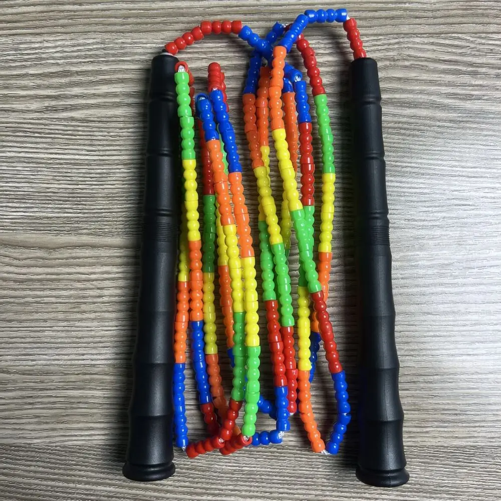 Durable Soft Bead Jump Rope For School Kids Fitness Exercise Adjustable Length Portable Lightweight Handle Sports Training