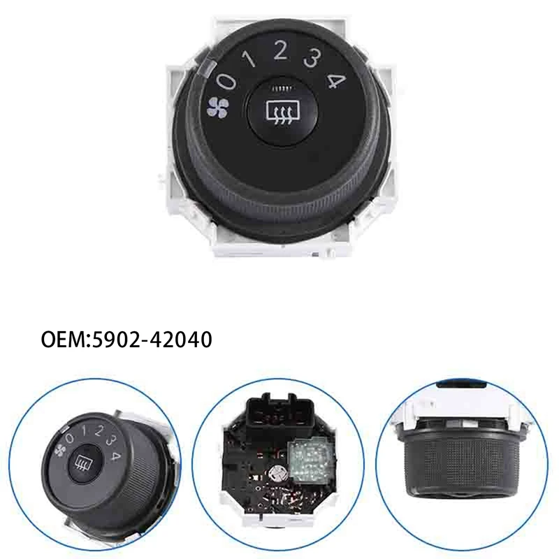 

1 PCS Car A/C Heater Fan Blower Control Switch White & Black ABS For TOYOTA RAV4 2006-2012