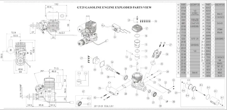 GT25 Exhaust Pipe Assembly Parts for 25400 Ngh Model Airplane Engine Single Cylinder Fixed Wing Exhaust Pipe