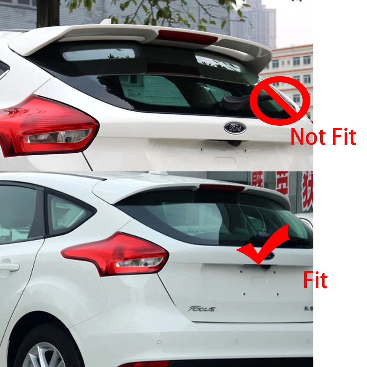 Black Rear Trunk Window Splitters Canards Side Spoiler Trim Sticker Aprons for Ford Focus Hatchback 2015-2018 Car Accessories