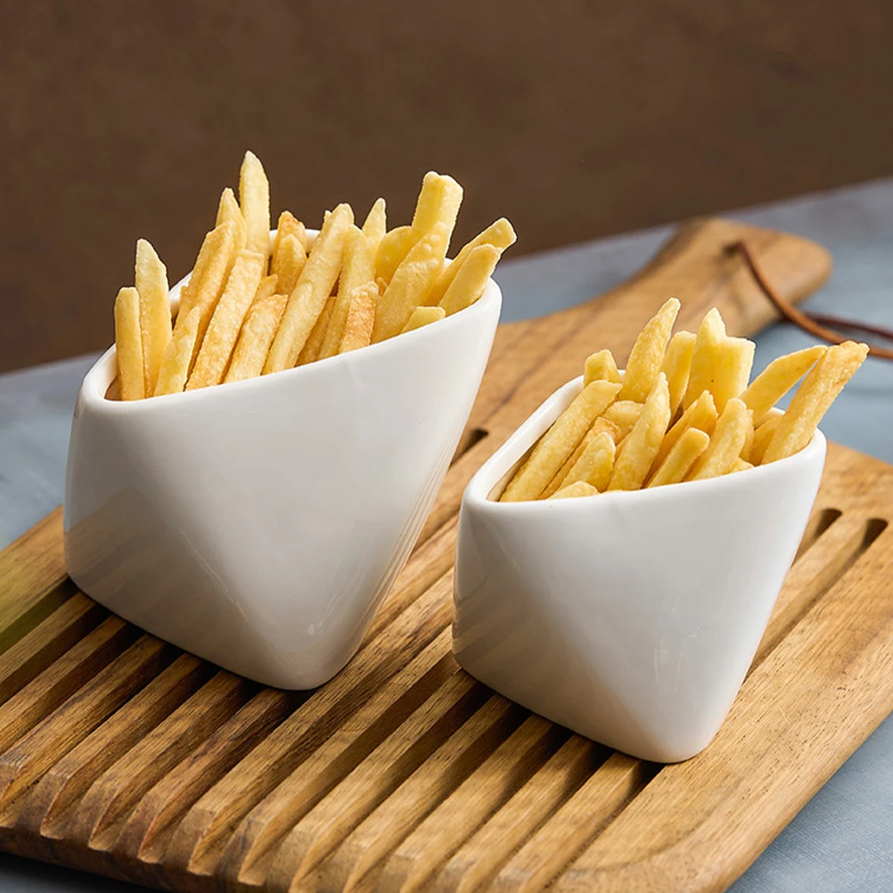 

Ceramic French Fries Cup Safe Material Portable Leakproof Design for Travel Home Restaurant Condiments Desserts Fruit