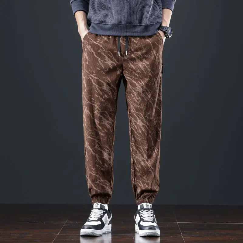 Fall/Winter New Men's Fleece-Lined Joggers Loose Fit Trendy Versatile Comfortable Draping Sweatpants