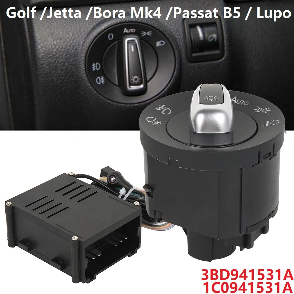 Car Auto Headlight Sensor light lamp Switch+Control Module for Transporter Mk4 3BD941531A 1C0941531A