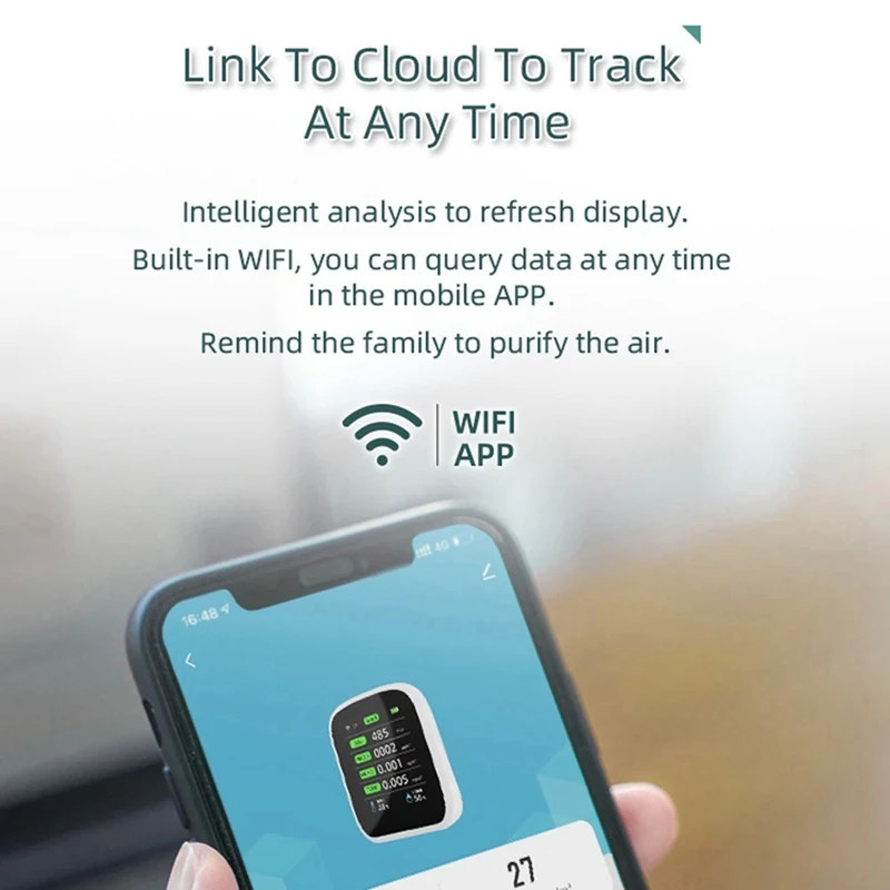 جهاز قياس جودة الهواء Tuya WiFi ، جهاز مراقبة جودة الهواء الداخلي ، شاشة CO2 المحمولة ، جهاز اختبار درجة الحرارة والرطوبة ، سهل الاستخدام ، 8 في 1