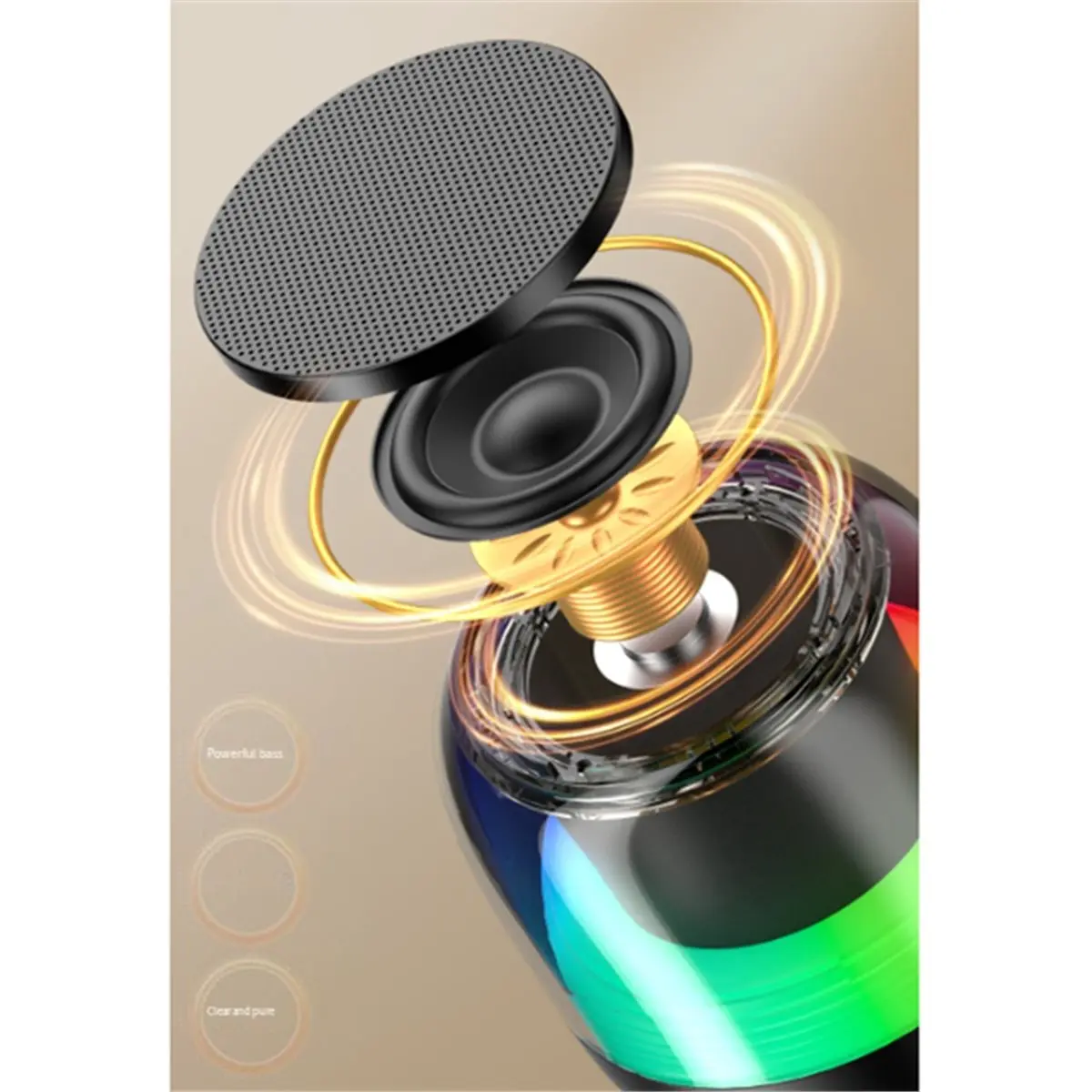 Promotion 360°Surround Sound Bluetooth-Compatible 5.3 Wireless 800mAh Rechargeable Battery Led LED Party D2RC