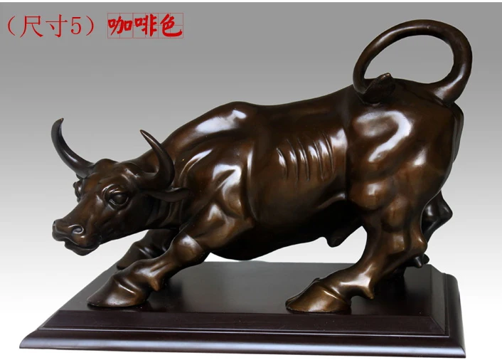 Imagem -03 - Mascote da Sorte do Desenho do Dinheiro Proteção Talismã Desenho de Dinheiro Carregamento Estátua Bull Office Home Store Negócios Stock-market 19cm