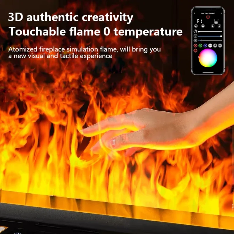 3D Atomized Fireplace With Colorful Steam Flame ECO Decorative Customized Mist Intelligent Indoor Electric Water Vapor Fireplace