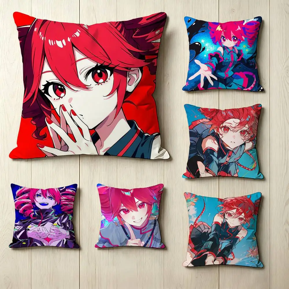 Cute Virtual Singer K-Kasane T-Teto  Pillow Case Square Double-Sided Sofa Cushion Cover Bedroom Bedside Pillow