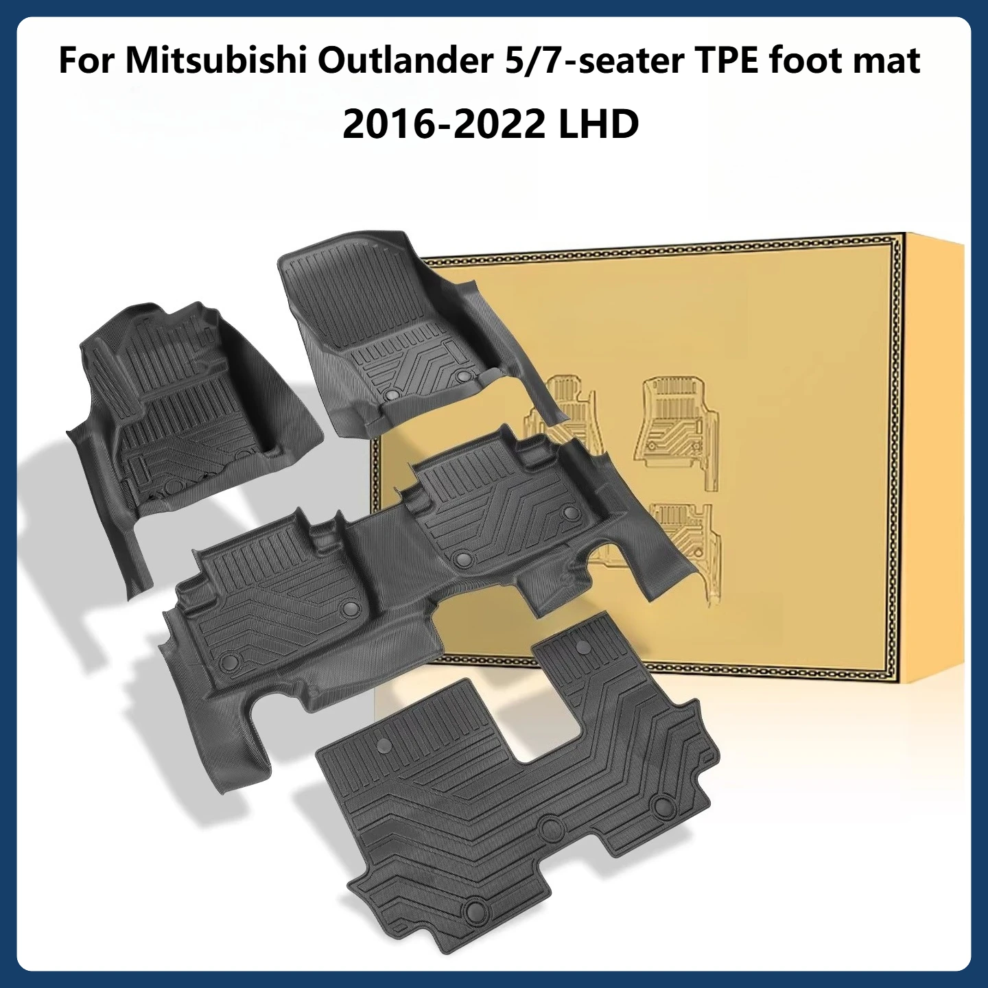 NEW 5D TPE Floor Mats For Mitsubishi Outlander 2016-2022 LHD Full Coverage Foot Pad Waterproof For All Seasons Accessories