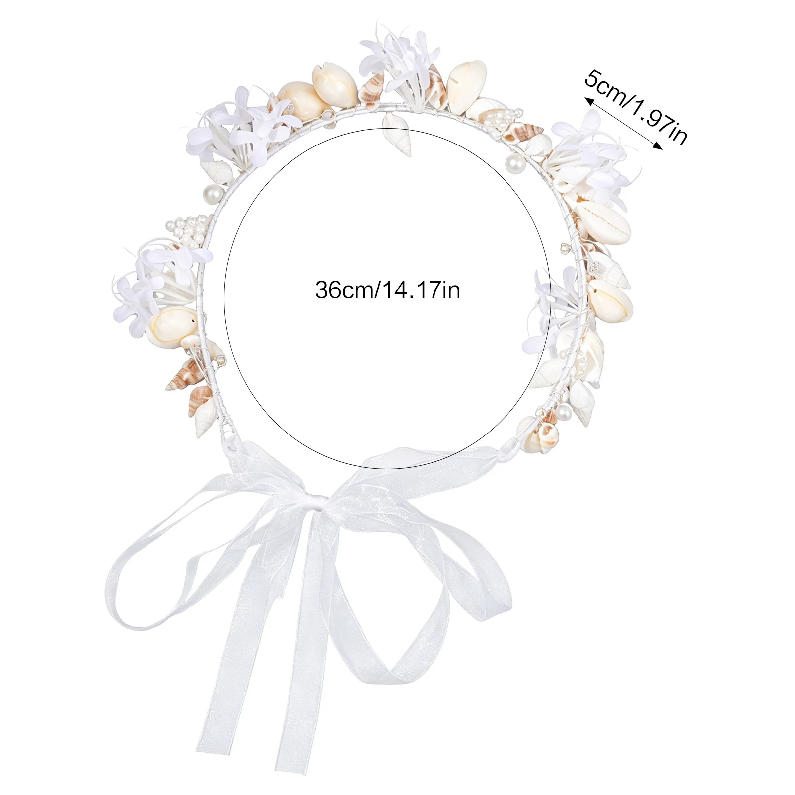 Luxury Pearl Conch Headband Hairband Tiaras For Women Party Bridal Wedding Hair Accessories Shells Flower Hairband for Women view 6