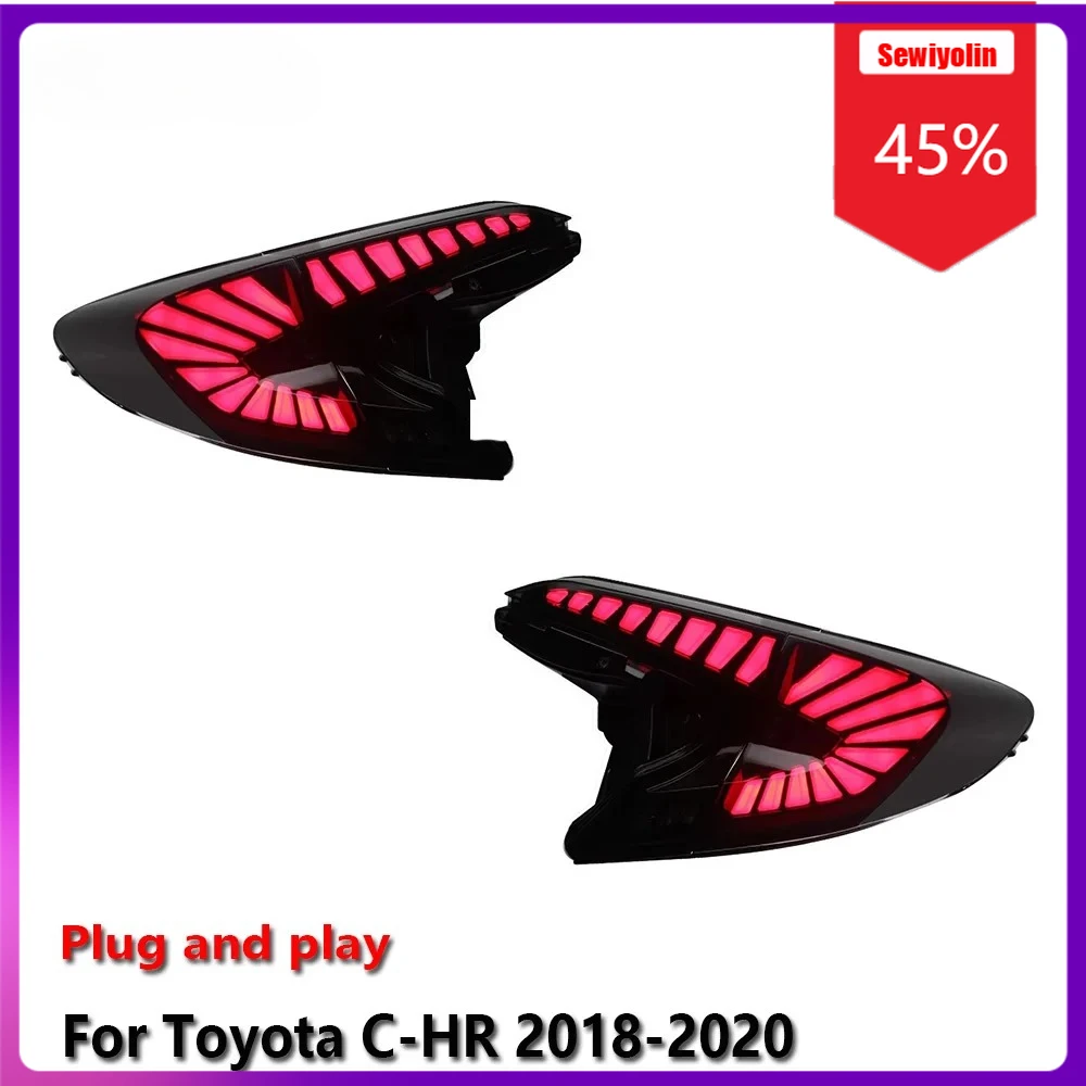 

Sewiyolin Car LED Lamp Tail Light Assemblies For Toyota C-HR 2018-2020 Auto Fog DRL Brake Turn Signal Lamp Plug and Play