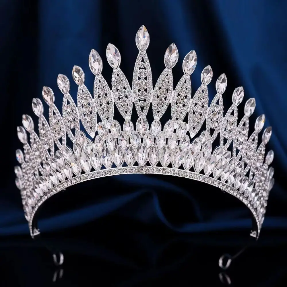 الفاخرة الباروك الملكة التيجان أنيقة تألق الزفاف أغطية الرأس خمر لامعة سبيكة الأميرة تاج المرحلة العروض