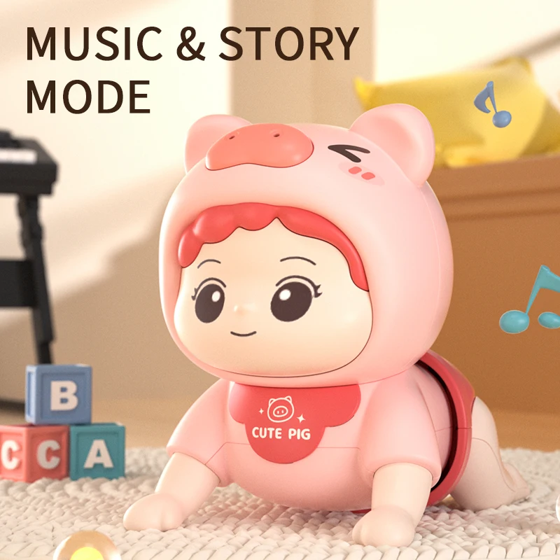 Baby Crawling Guide Toys Training Party Up Crawling Baby Electric Learning To Climb Music  Early Education Doll