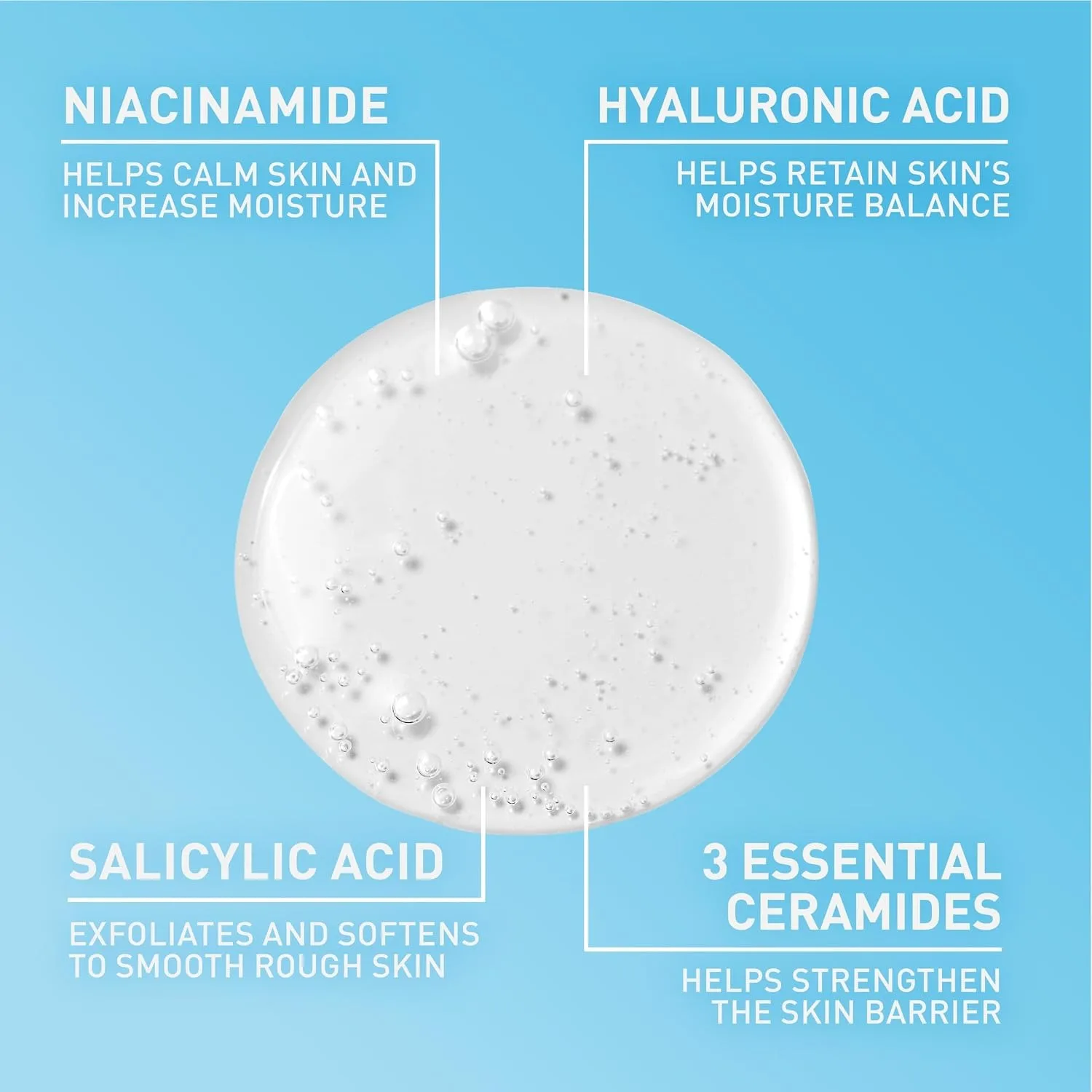 CeraVe SA Smoothing Cleanser for Dry, Rough Bumpy Skin, Fragrance Free SA Gel Nettoyant Anti-rugosités 16 FL OZ (473ml)