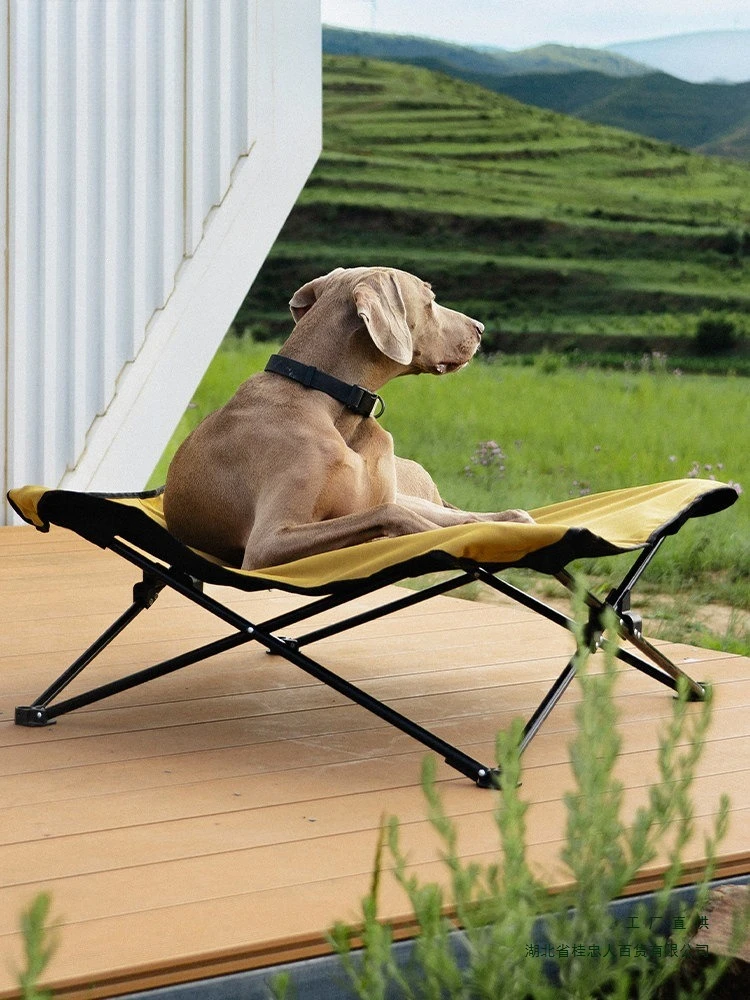 Outdoor dog foldable camp bed pet portable wear-resistant outdoor off-ground recreational bed
