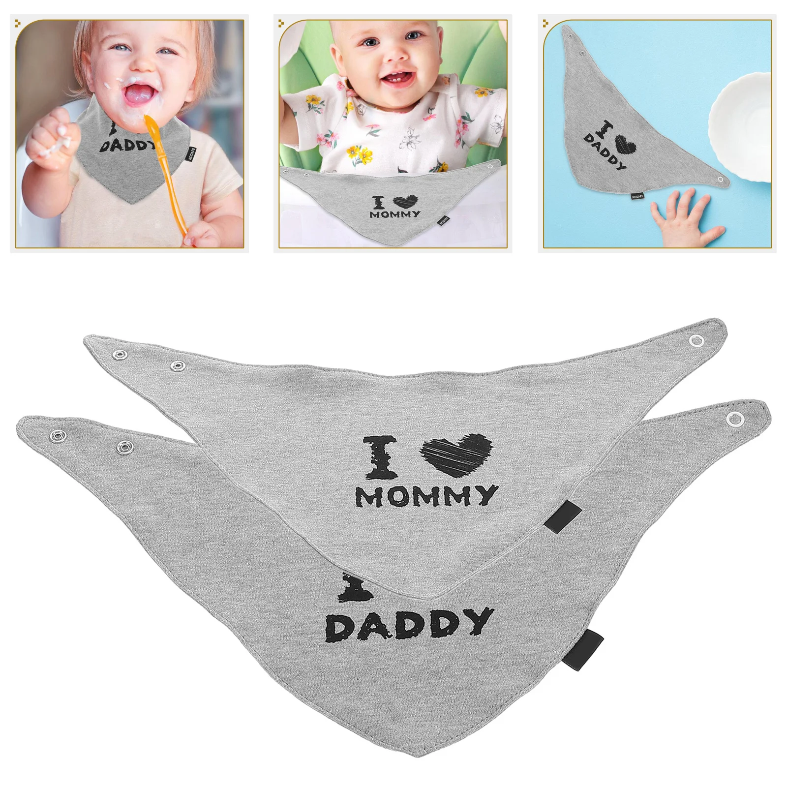 

2Pcs Waterproof Baby Bandana Bibs Cotton Soft Drooling Teething Bibs for Newborn Unisex Infant Feeding Toddler Bib