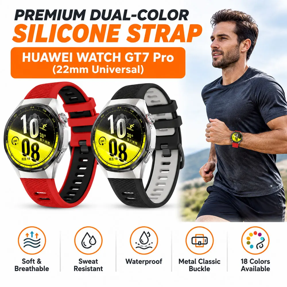 Light Silicone Strap for HUAWEI Watch GT 7 7Pro 46mm Waterproof Secure Silicone Strap for HUAWEI GT 6 5 Pro 22mm Wristband