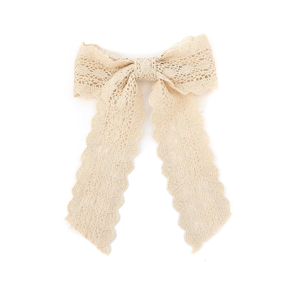 A16 010H Fashion Hair Accessories Lace Hair Bows Cute Hairpins Girls duckbilled  Hair Clips Barrettes Solid Clip Kids Headwear