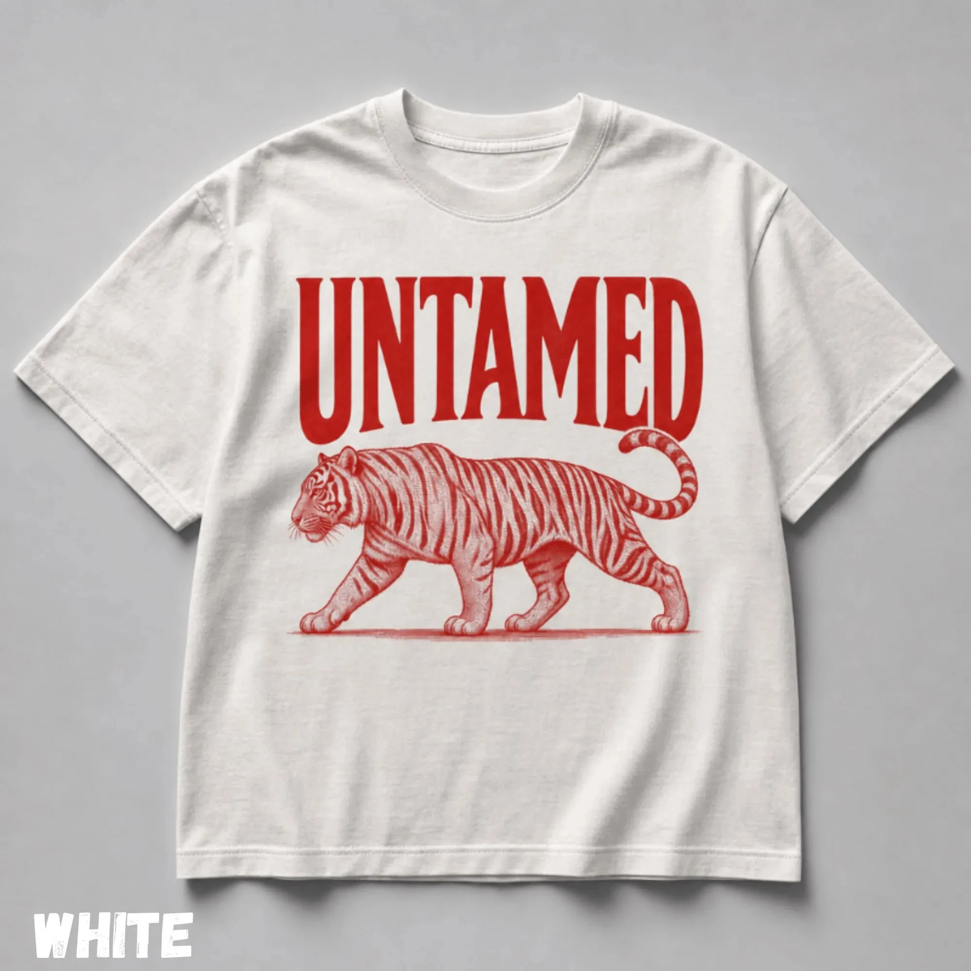 Summer Women's  Red Ink Tiger Tattoo Print T-shirt Streetwear Oversized Loose Casual Short Sleeve Suitable for All Seasons