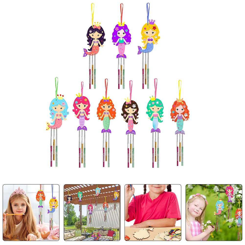 

Mermaid Wind Chime DIY Kit Educational Toy Christmas Tree Decorations Garden Hanging Pendant Ornament Outdoor Chimes