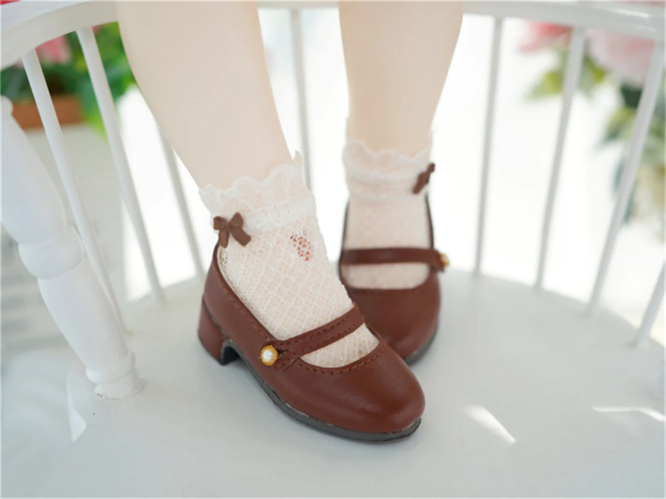 BJD Pop Schoenen TF 1/4 Beer Zus Meisjes Parel Gesp 3 Kleur Mid-hak Schoenen BJD Pop Accessoires