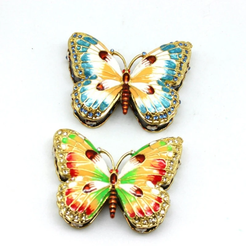 

Small Necklace Storage Box Elegant Jewelry Case Butterfly Alloy Texture