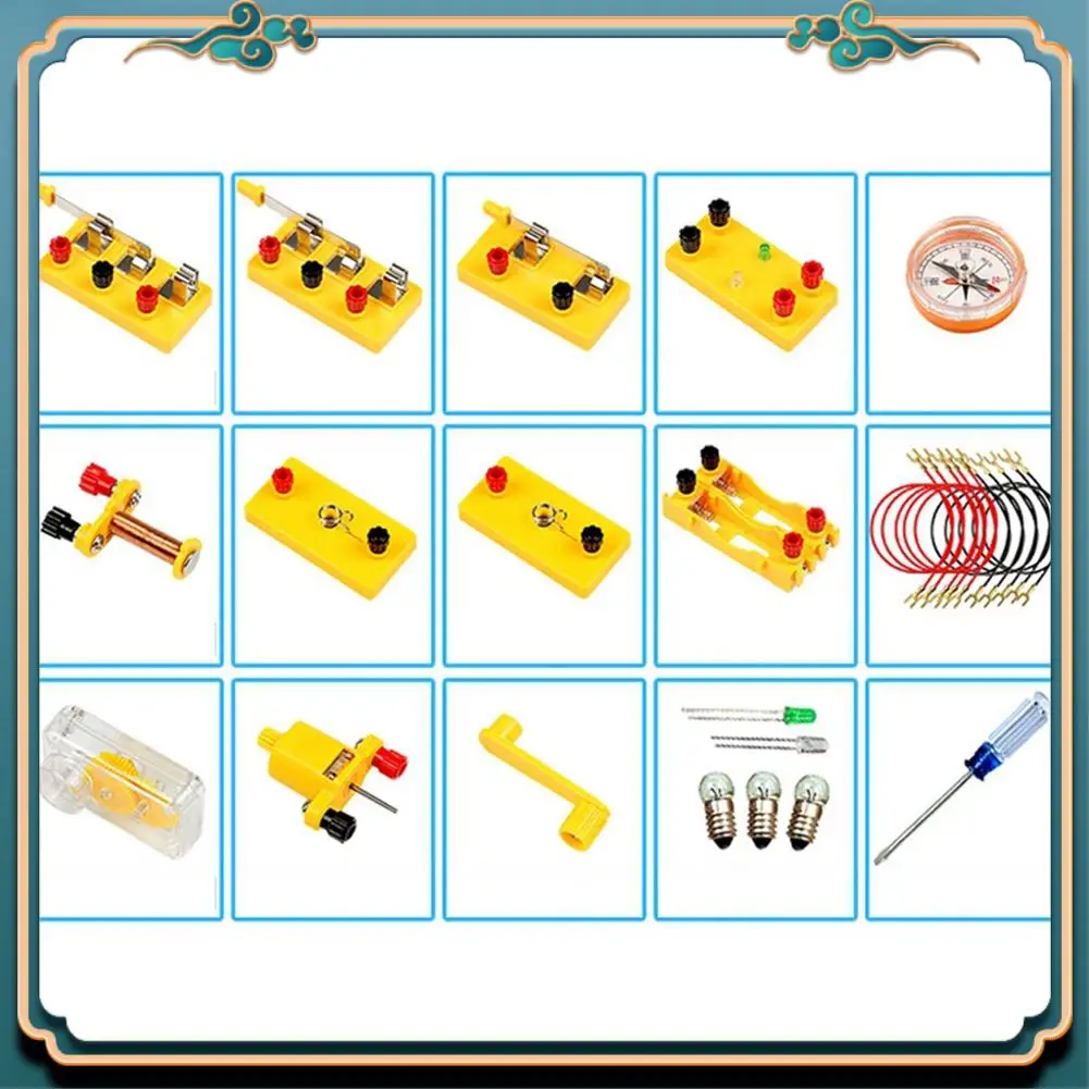 (New)-Electric Kids Toy Basic Circuit Electricity Learning Kit Physics Teaching Aids Education DIY Assembly Experiment