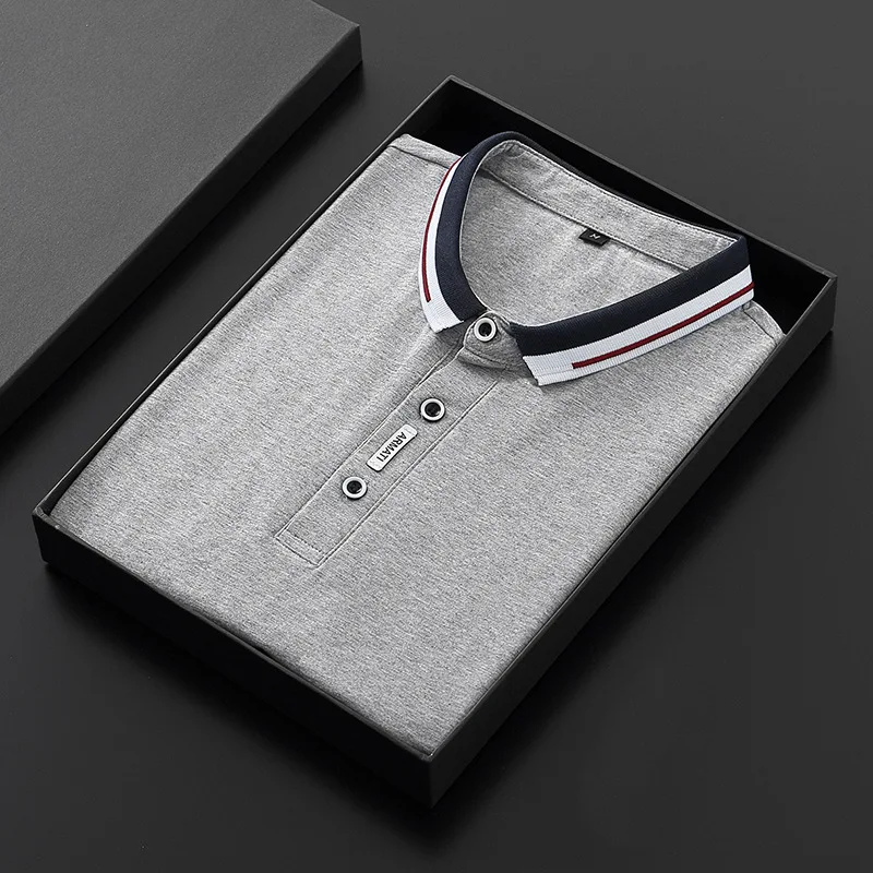 Men's Clothing Summer New Cotton Slim Fit Trend Business Casual Short Sleeve Turn-down Collar Polo T-shirt Breathable Tops