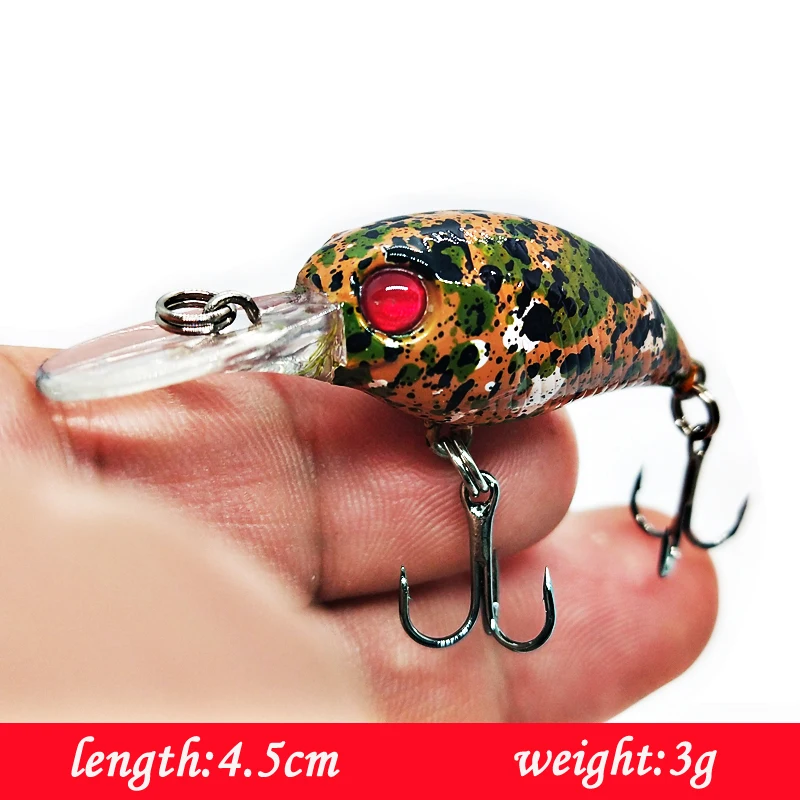 1PCS 4.5cm 3g Crankbait Fishing Lure Quality Minnow Lure 3D Eyes Plastic Hard Bait Pesca Artificial Jig Wobblers Fishing Bait