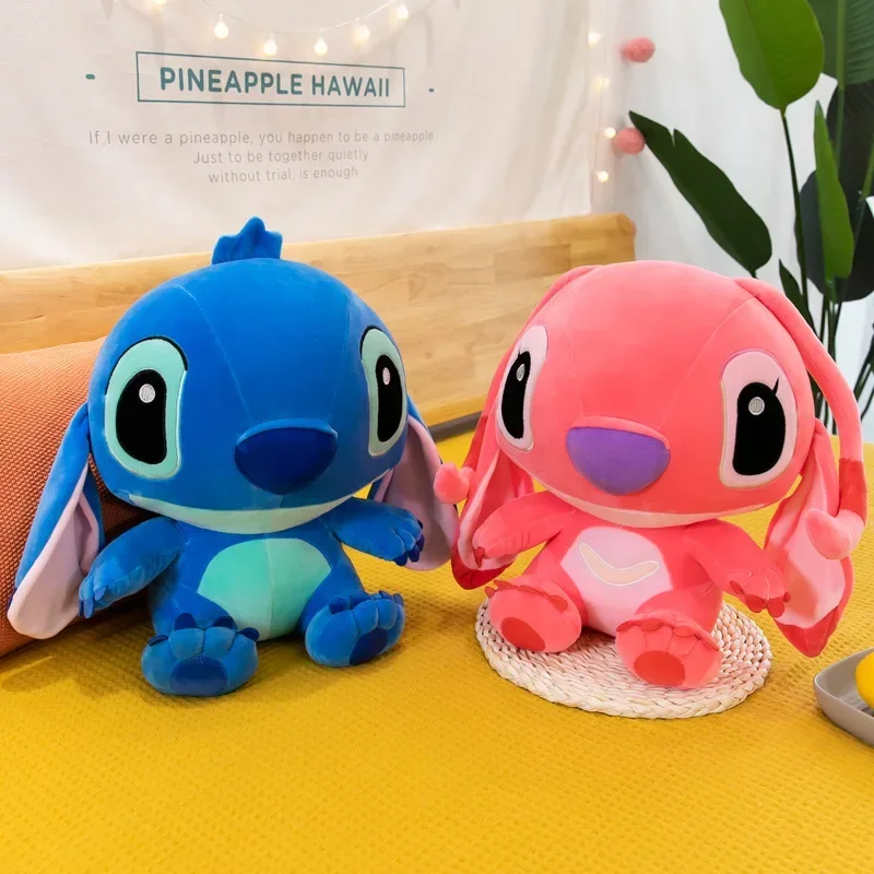 60cm Hot Disney Lilo & Stitch Couple Models Cartoon Stuffed Plush Anime Plushs Baby Toys Pendant Toy Kawaii Kids Birthday Gift