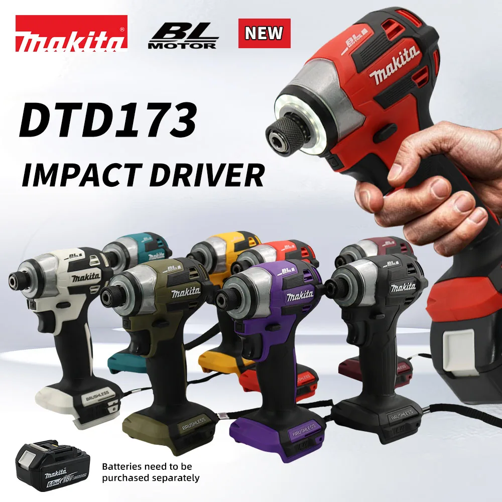 Makita DTD172 180NM 18V Cordless Impact Driver LXT BL Brushless Power Tools Motor Electric Drill Wood/olt/T-Mode Rechargeable