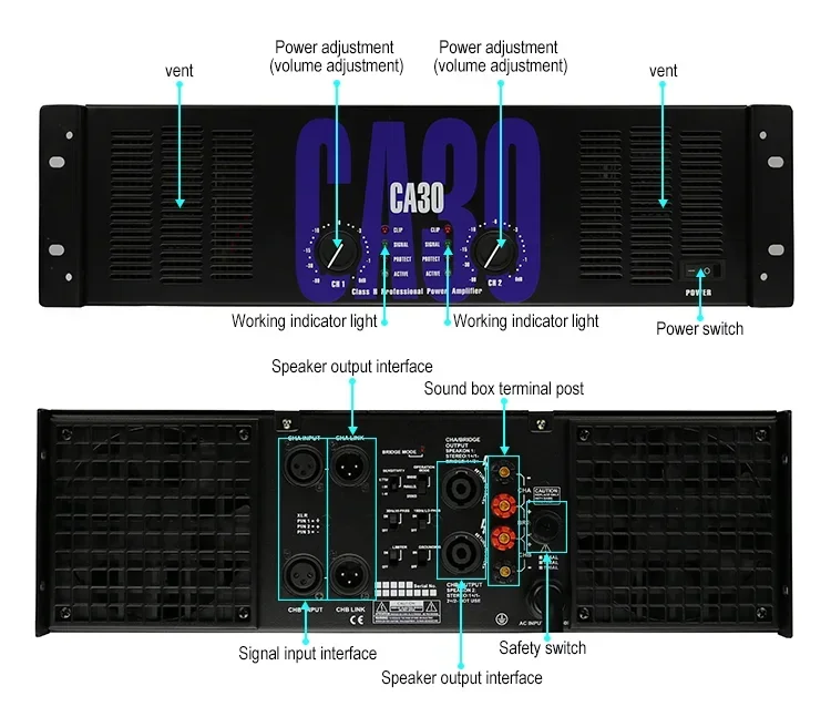 CA2 CA4 CA9 CA12 CA18 CA30 CA50 Professional Sound Standard CA20 Power Amplifier 1300 Watts x/ CA20 EIF Audio Power Amplifier