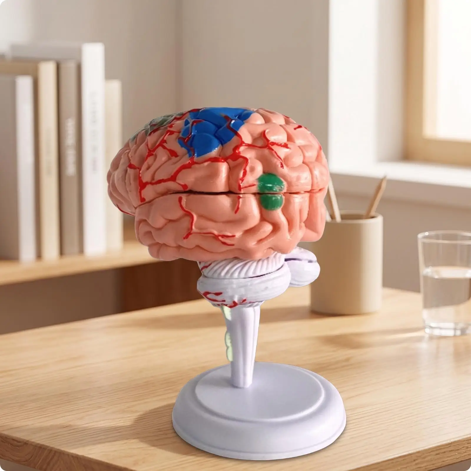 Brain Anatomical Model Puzzle 31 Piece Realistic Human Brain Model for Medical Study PVC Durable Display Base