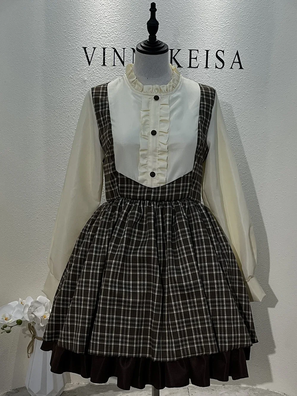 Damen-Detektivkostüm für Erwachsene und Kinder, Britischer Stil, Hochkragen, Detektiv-Performancekleid – Detail 7